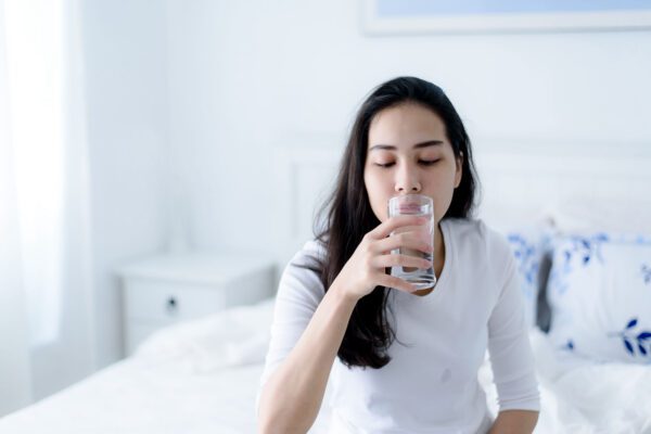 Woman drinking water