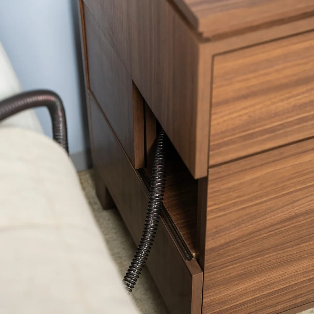 Side view of CPAP Soho Nightstand