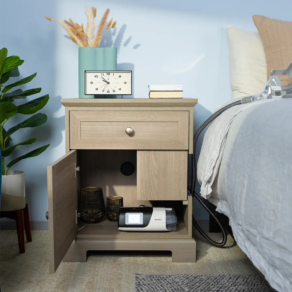 CPAP Charleston Nightstand with door open